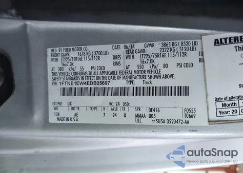 2014 Ford E-150 Commercial from USA, damaged, VIN 1FTNE1EW4EDB05697